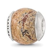 Sterling Silver Reflections Picture Jasper Stone Bead view 1