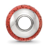 Sterling Silver Reflections Coral Stone Bead view 2