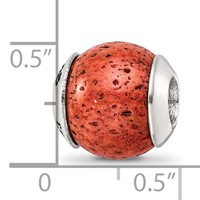 Sterling Silver Reflections Coral Stone Bead view 5
