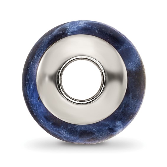 Sterling Silver Reflections Sodalite Stone Bead