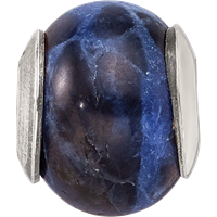 Sterling Silver Reflections Sodalite Stone Bead view 4