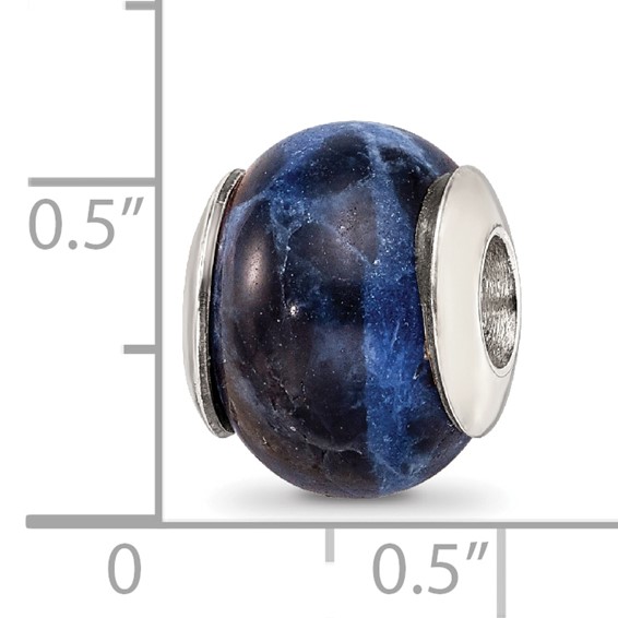 Sterling Silver Reflections Sodalite Stone Bead
