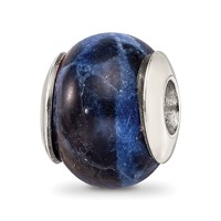 Sterling Silver Reflections Sodalite Stone Bead view 1