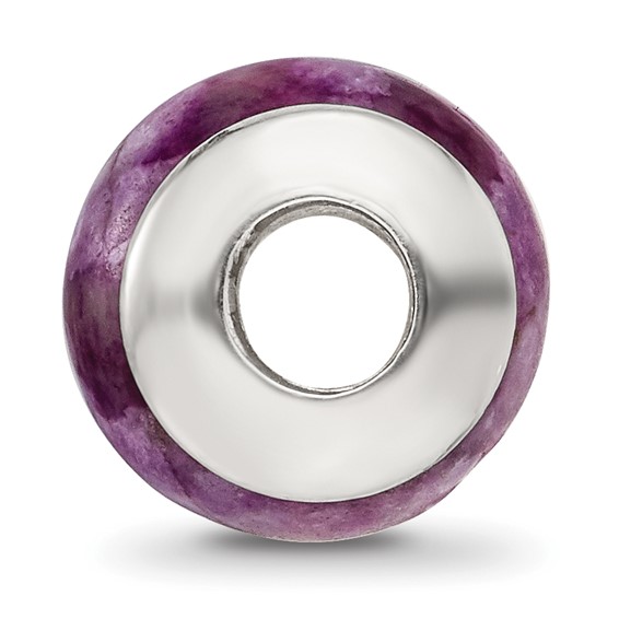 Sterling Silver Reflections Purple Magnesite Stone Bead
