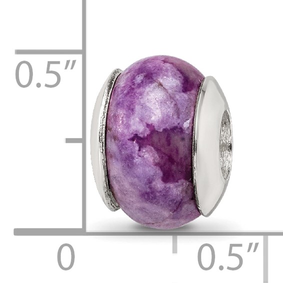 Sterling Silver Reflections Purple Magnesite Stone Bead