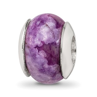 Sterling Silver Reflections Purple Magnesite Stone Bead