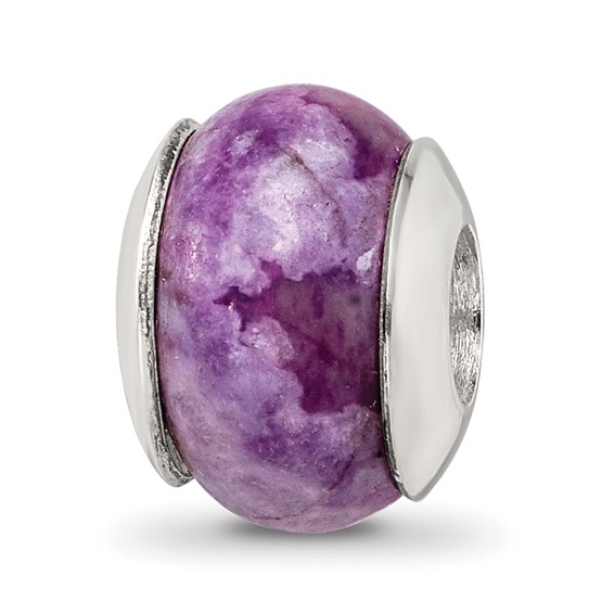 Sterling Silver Reflections Purple Magnesite Stone Bead