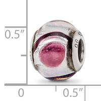 Sterling Silver Reflections White Lavender Blck Italian Murano Bead view 5