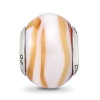 Sterling Silver Reflections Carmel White Italian Murano Bead view 3