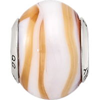 Sterling Silver Reflections Carmel White Italian Murano Bead view 4