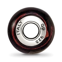 Sterling Silver Reflections Copper Black Italian Murano Bead view 2
