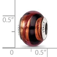 Sterling Silver Reflections Copper Black Italian Murano Bead view 5