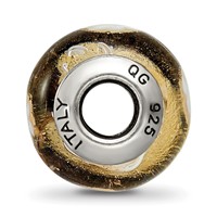 Sterling Silver Reflections Gold White Flower Italian Murano Bead view 5