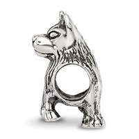 Sterling Silver Reflections German Shepherd Bead view 2