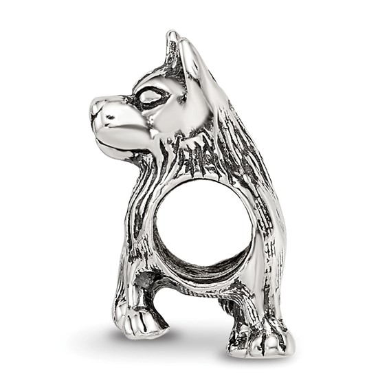 Sterling Silver Reflections German Shepherd Bead