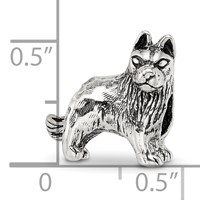 Sterling Silver Reflections German Shepherd Bead view 4