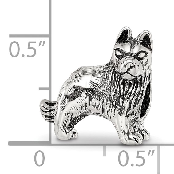 Sterling Silver Reflections German Shepherd Bead