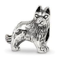 Sterling Silver Reflections German Shepherd Bead view 1