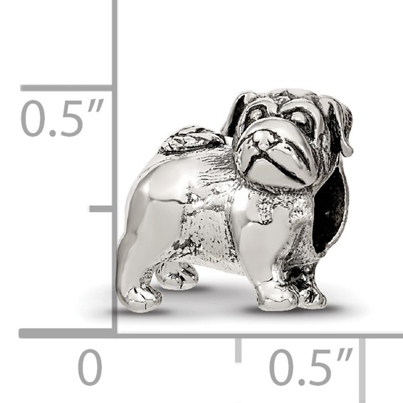 Sterling Silver Reflections Pug Bead