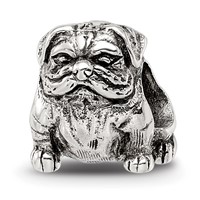 Sterling Silver Reflections Bulldog Bead view 1