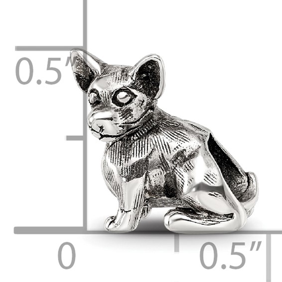 Sterling Silver Reflections Chihuahua Bead