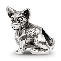 Sterling Silver Reflections Chihuahua Bead view 1