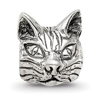 Sterling Silver Reflections Maine Coon Cat Head Bead view 3