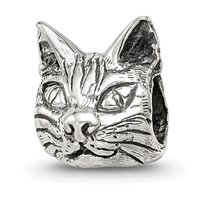 Sterling Silver Reflections Maine Coon Cat Head Bead view 1