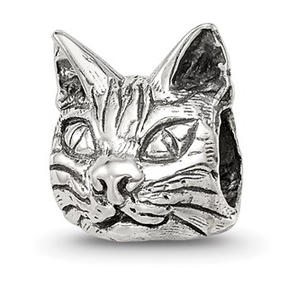 Sterling Silver Reflections Maine Coon Cat Head Bead
