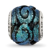 Sterling Silver Reflections Blue Dichroic Glass Bead view 5