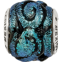 Sterling Silver Reflections Blue Dichroic Glass Bead view 3