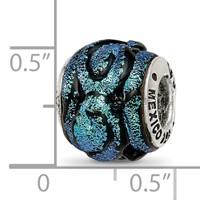 Sterling Silver Reflections Blue Dichroic Glass Bead view 4