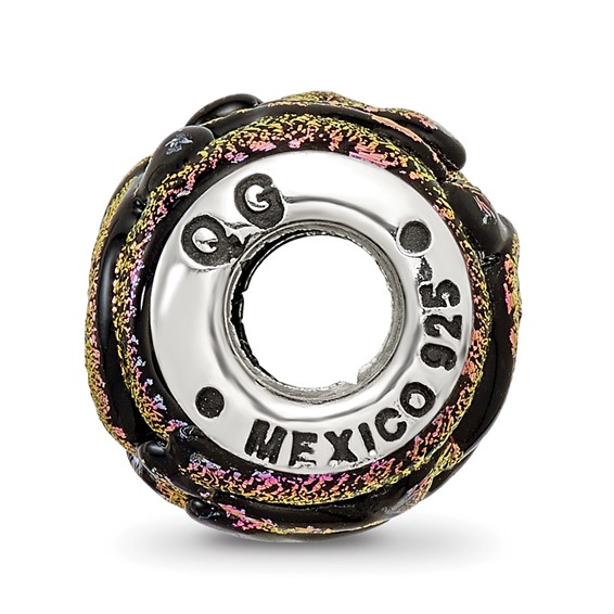 Sterling Silver Reflections Purple Dichroic Glass Bead