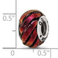 Sterling Silver Reflections Orange Swirl Dichroic Glass Bead view 5