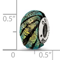 Sterling Silver Reflections Green Swirl Dichroic Glass Bead view 5
