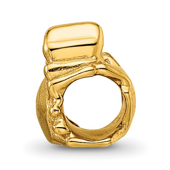 Sterling Silver Gold-plated Reflections Crab Bead