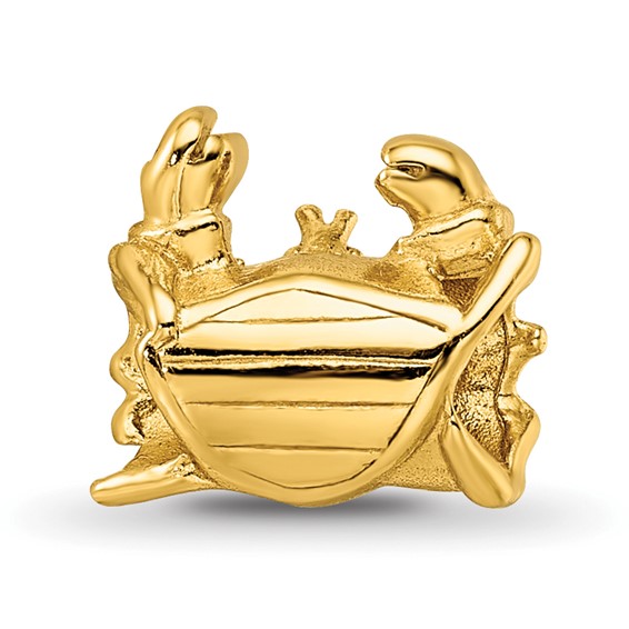 Sterling Silver Gold-plated Reflections Crab Bead