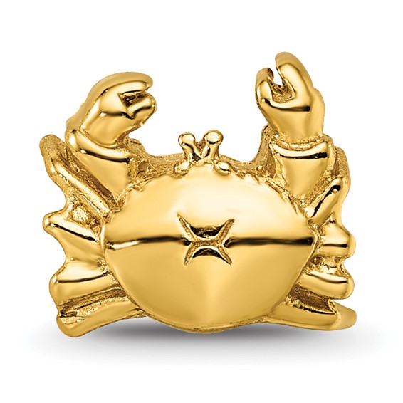 Sterling Silver Gold-plated Reflections Crab Bead