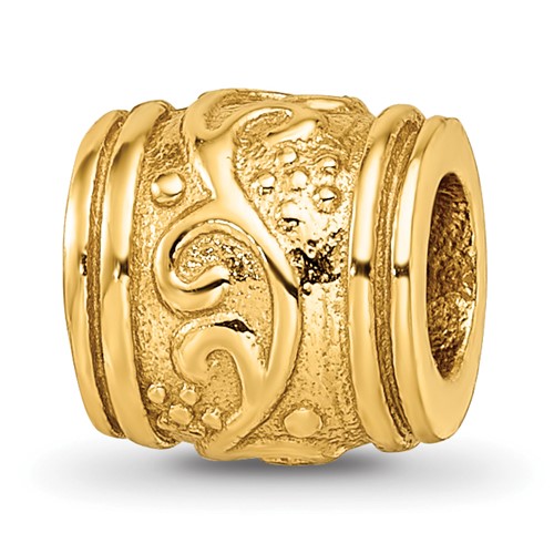 Sterling Silver Gold-plated Reflections Floral Bead