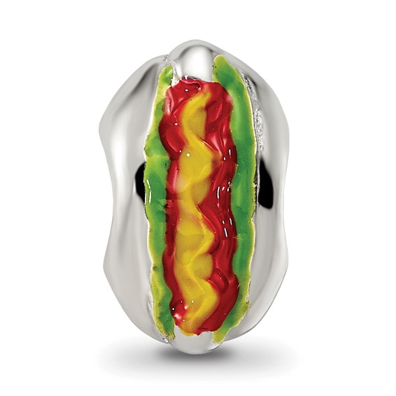 Sterling Silver Reflections Enameled Hot Dog Bead