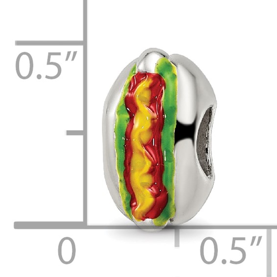 Sterling Silver Reflections Enameled Hot Dog Bead