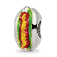 Sterling Silver Reflections Enameled Hot Dog Bead view 1