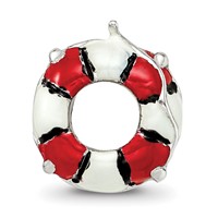 Sterling Silver Reflections Enameled Life Preserver Bead view 2