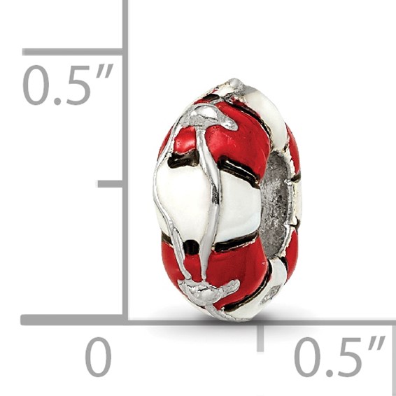 Sterling Silver Reflections Enameled Life Preserver Bead