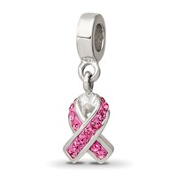 Sterling Silver Reflections Preciosa Crystal Awareness Dangle Bead view 1