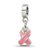 Sterling Silver Reflections Enameled Awareness Dangle Bead view 1