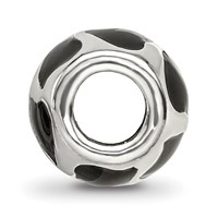 Sterling Silver Reflections Black Enameled Hearts Bead view 2