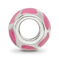 Sterling Silver Reflections Pink Enameled Hearts Bead view 2