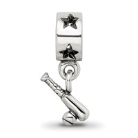 Sterling Silver Reflections Baseball Bat & Ball Dangle Bead view 4