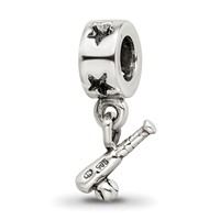 Sterling Silver Reflections Baseball Bat & Ball Dangle Bead view 5
